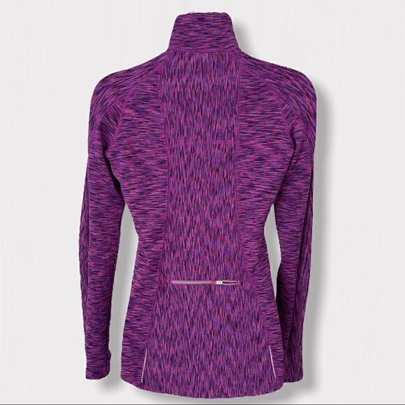 Athleta Mendoza Purple & Pink Space Dye Quarter Zip Running Pullover Jacket XXL - Picture 7 of 15